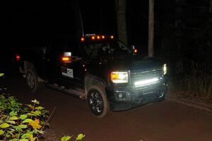 A GMC Sierra pickup sweeps SS6, Bob Lake II.