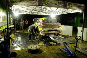 Patrick Gruszka / Florian Barral Hyundai i20 R5 at Sidnaw service after day one.