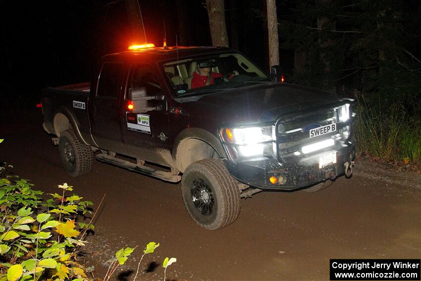 A Ford F-150 pickup sweeps SS6, Bob Lake II.