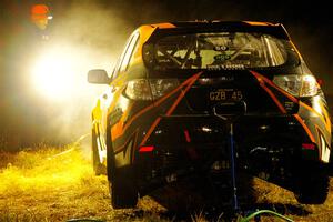 Grzegorz Bugaj / Ela Dziubanski Subaru WRX STi is cleaned at Sidnaw service after day one.