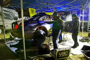 Brandon Semenuk / Keaton Williams Subaru WRX ARA24 at Sidnaw service after day one.