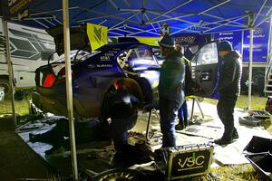 Brandon Semenuk / Keaton Williams Subaru WRX ARA24 at Sidnaw service after day one.