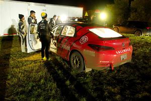 Chris Sladek / John Sharps Acura Integra at Sidnaw service after day one.