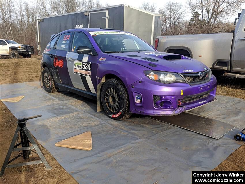 Silas Himes / Connor Himes Subaru WRX STi before the event.