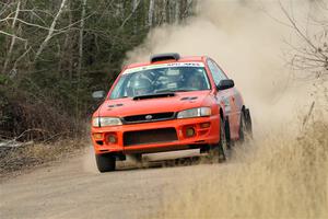 Travis Mattonen / Anikka Nykanen Subaru Impreza on SS1.