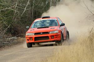 Travis Mattonen / Anikka Nykanen Subaru Impreza on SS1.