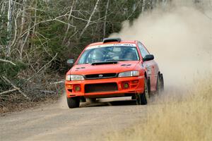 Travis Mattonen / Anikka Nykanen Subaru Impreza on SS1.