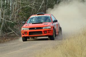 Travis Mattonen / Anikka Nykanen Subaru Impreza on SS1.