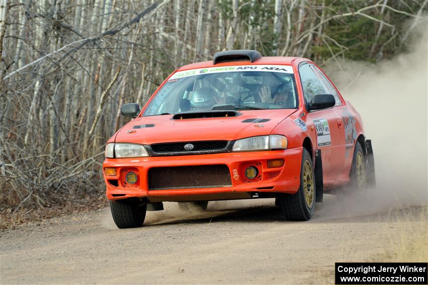 Travis Mattonen / Anikka Nykanen Subaru Impreza on SS1.