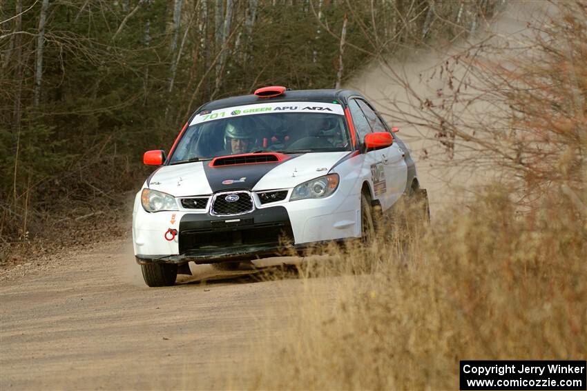 Jason Cook / Maggie Tu Subaru WRX on SS1.