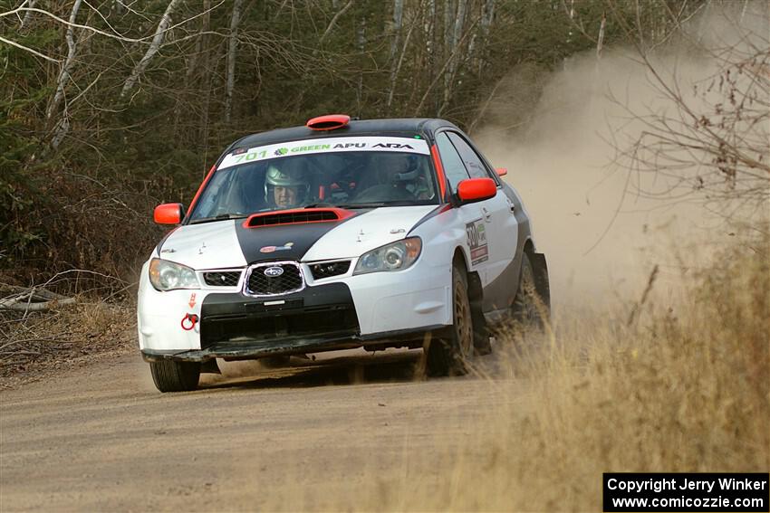 Jason Cook / Maggie Tu Subaru WRX on SS1.