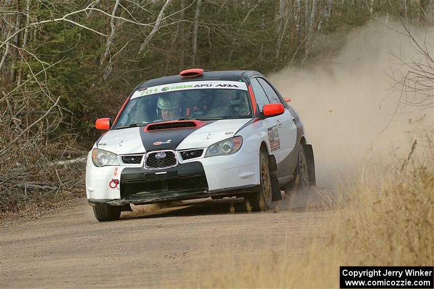 Jason Cook / Maggie Tu Subaru WRX on SS1.