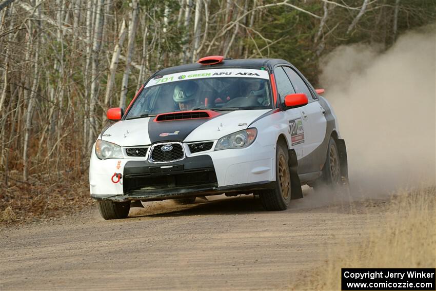 Jason Cook / Maggie Tu Subaru WRX on SS1.