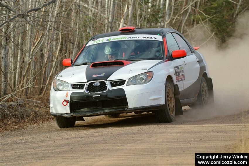 Jason Cook / Maggie Tu Subaru WRX on SS1.