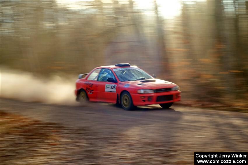 Travis Mattonen / Anikka Nykanen Subaru Impreza on SS2.