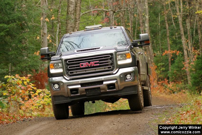 A GMC Sierra pickup sweeps SS9, Al's Playground I.