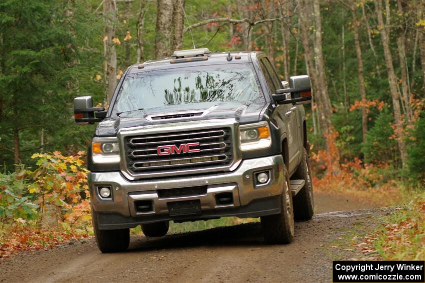 A GMC Sierra pickup sweeps SS9, Al's Playground I.