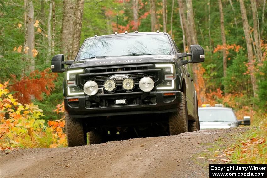 A Ford F-250 Super Duty pickup sweeps SS9, Al's Playground I.