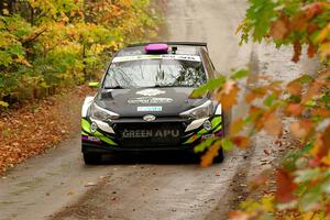 Patrick Gruszka / Florian Barral Hyundai i20 R5 on SS13, Trouble.