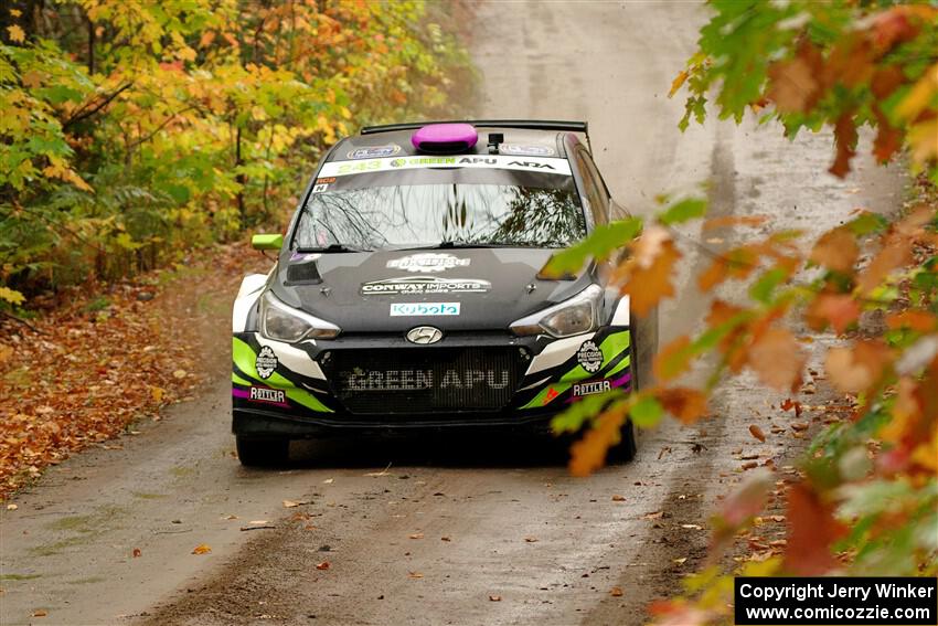 Patrick Gruszka / Florian Barral Hyundai i20 R5 on SS13, Trouble.