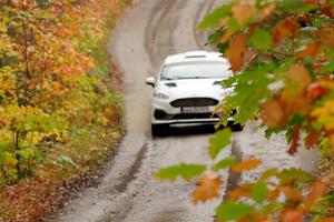 Javier Olivares / K.J. Miller Ford Fiesta Rally3 on SS13, Trouble.