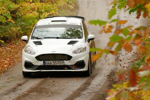 Javier Olivares / K.J. Miller Ford Fiesta Rally3 on SS13, Trouble.