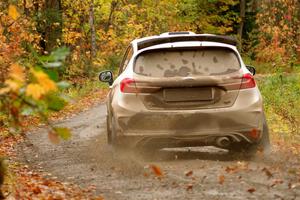 Javier Olivares / K.J. Miller Ford Fiesta Rally3 on SS13, Trouble.