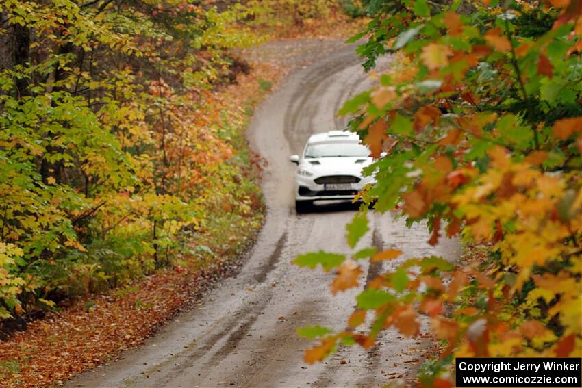 Javier Olivares / K.J. Miller Ford Fiesta Rally3 on SS13, Trouble.