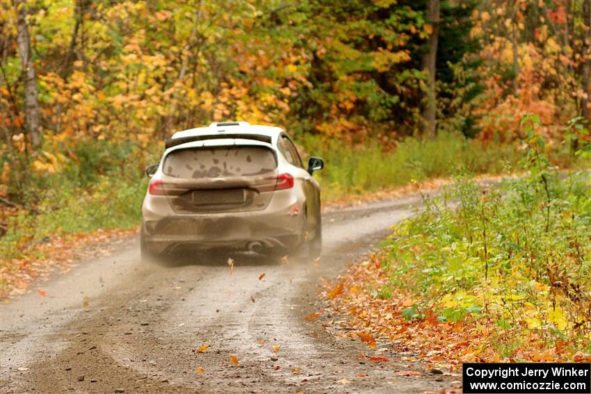 Javier Olivares / K.J. Miller Ford Fiesta Rally3 on SS13, Trouble.