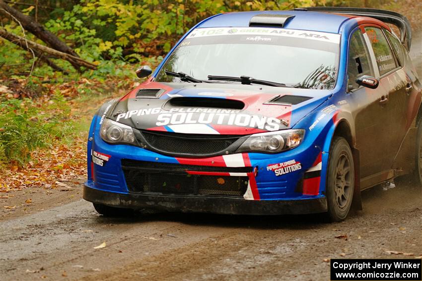 Arek Bialobrzeski / Aris Mantopoulos Subaru WRX STi on SS13, Trouble.