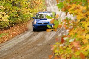 Jimmy Pelizzari / Kate Stevens Subaru WRX on SS13, Trouble.