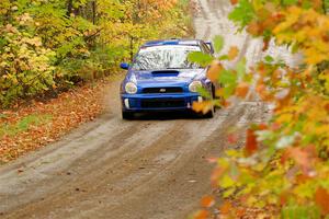 Jimmy Pelizzari / Kate Stevens Subaru WRX on SS13, Trouble.