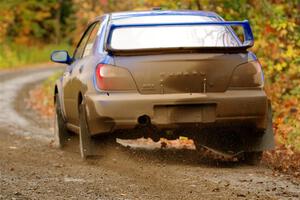 Jimmy Pelizzari / Kate Stevens Subaru WRX on SS13, Trouble.