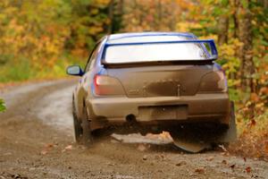 Jimmy Pelizzari / Kate Stevens Subaru WRX on SS13, Trouble.