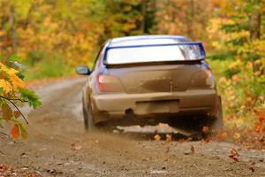 Jimmy Pelizzari / Kate Stevens Subaru WRX on SS13, Trouble.