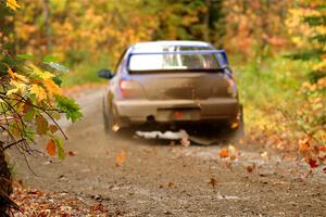 Jimmy Pelizzari / Kate Stevens Subaru WRX on SS13, Trouble.