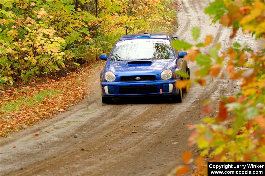 Jimmy Pelizzari / Kate Stevens Subaru WRX on SS13, Trouble.