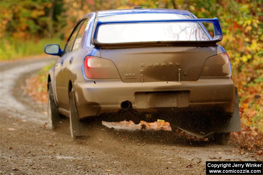 Jimmy Pelizzari / Kate Stevens Subaru WRX on SS13, Trouble.