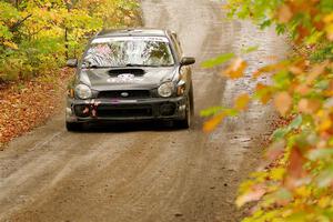 John Farrow / Michael Farrow Subaru WRX on SS13, Trouble.