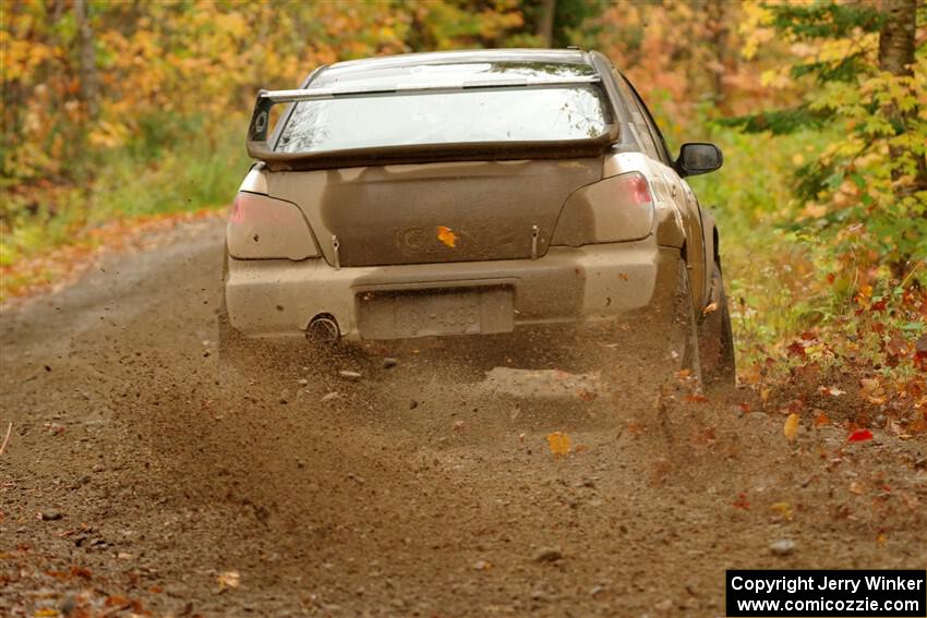 John Farrow / Michael Farrow Subaru WRX on SS13, Trouble.