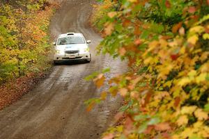 Sam Jacques / Trevor LaCombe Subaru Impreza on SS13, Trouble.