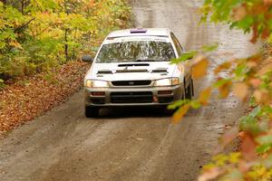 Camden Sheridan / Jeremy Frey Subaru Impreza Outback Sport on SS13, Trouble.