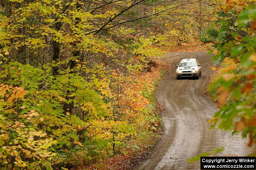 Camden Sheridan / Jeremy Frey Subaru Impreza Outback Sport on SS13, Trouble.