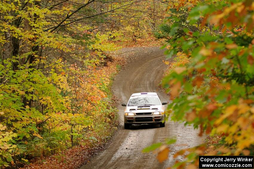 Camden Sheridan / Jeremy Frey Subaru Impreza Outback Sport on SS13, Trouble.