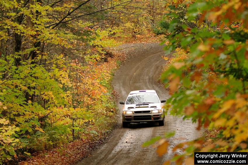 Camden Sheridan / Jeremy Frey Subaru Impreza Outback Sport on SS13, Trouble.