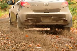 Tommy Cadwalader / Stefan Trajkov Mazda 2 on SS13, Trouble.