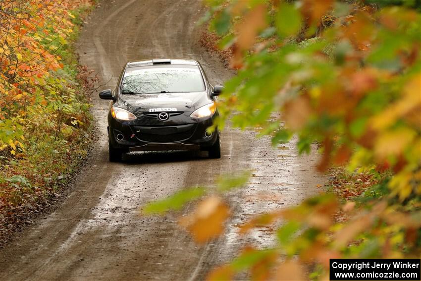 Tommy Cadwalader / Stefan Trajkov Mazda 2 on SS13, Trouble.