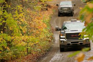 A Ford F-150 pickup sweeps SS13, Trouble.