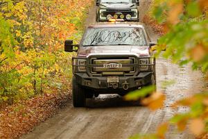 A Ford F-150 pickup sweeps SS13, Trouble.