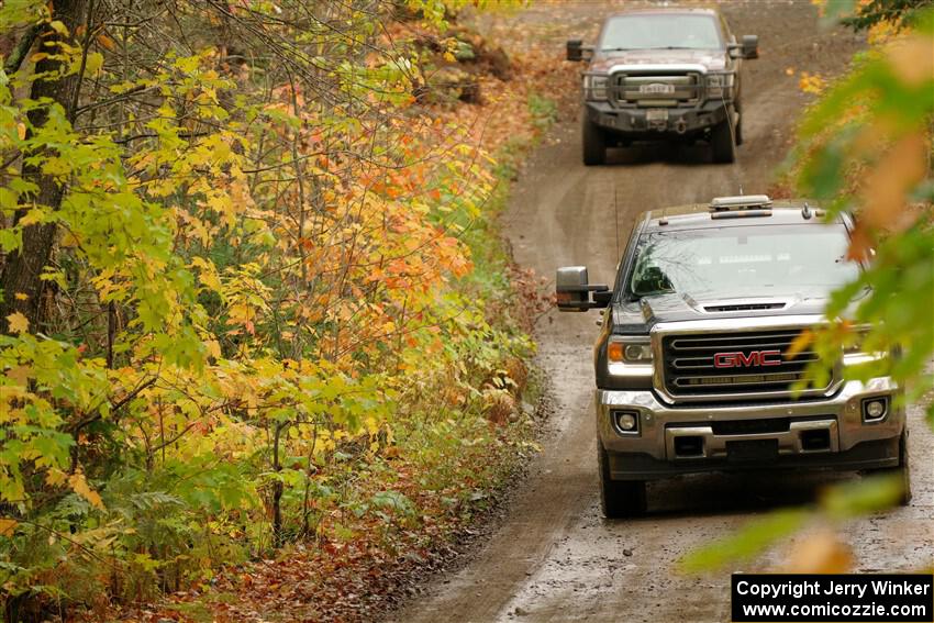 A Ford F-150 pickup sweeps SS13, Trouble.